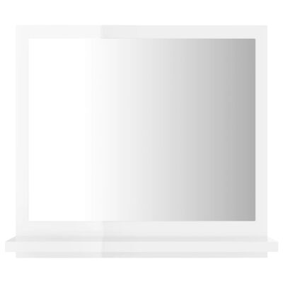 vidaXL Espejo de baño madera contrachapada blanco brillo 40x10,5x37 cm