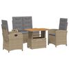 vidaXL Set de comedor jard&iacute;n con cojines 4 pzas rat&aacute;n sint&eacute;tico beige