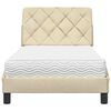 vidaXL Cama con colch&oacute;n tela color crema 80x200 cm
