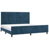 vidaXL Estructura cama sin colch&oacute;n terciopelo azul oscuro 200x200 cm