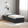 vidaXL Estructura de cama madera de ingenier&iacute;a negra 90x200 cm