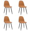 vidaXL Sillas comedor 4 uds cuero sint&eacute;tico marr&oacute;n claro 45x53,5x83 cm