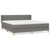 vidaXL Cama box spring con colch&oacute;n tela gris oscuro 160x200 cm