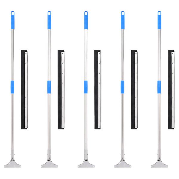 vidaXL Escobillas de suelo 5 uds acero y goma 60x122,5 cm