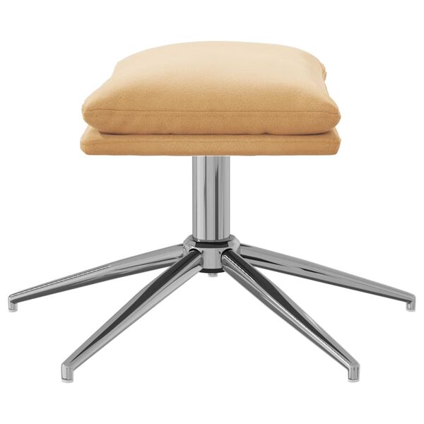 vidaXL Reposapiés tela de microfibra color crema 60x60x35 cm