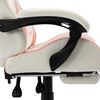 vidaXL Silla gaming con reposapiés cuero sintético rosa y blanco