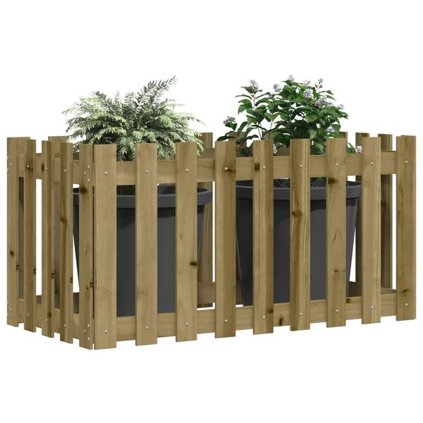 vidaXL Arriate elevado jard&iacute;n valla madera impregnada pino 100x50x50cm