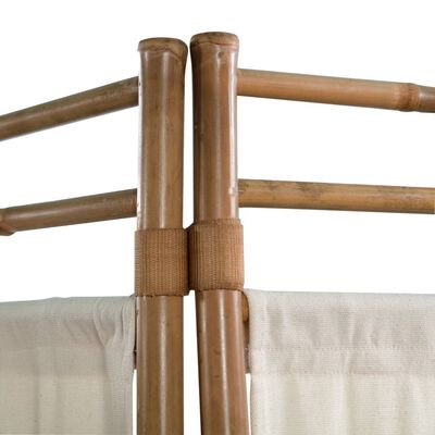 vidaXL Biombo plegable con 3 paneles 120 cm bambú lona