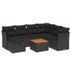 vidaXL Set de sof&aacute;s de jard&iacute;n 8 piezas y cojines rat&aacute;n sint&eacute;tico negro