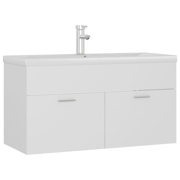 vidaXL Mueble con lavabo madera de ingenier&iacute;a blanco