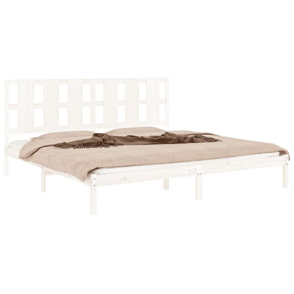 vidaXL Estructura de cama sin colchón madera maciza blanca 200x200 cm