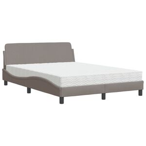 vidaXL Cama con colch&oacute;n Dover tela gris taupe 140x190 cm