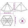 vidaXL Tienda de campaña tipi para 5 personas impermeable gris