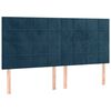 vidaXL Cama box spring colch&oacute;n y LED terciopelo azul oscuro 200x200 cm