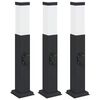 vidaXL Balizas de luz con toma de corriente, 3 unidades, 50 cm, color negro, IP44