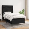 vidaXL Cama box spring con colch&oacute;n tela negro 90x190 cm