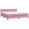 vidaXL Cama box spring con colch&oacute;n y LED terciopelo rosa 180x210 cm