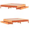 vidaXL Cama sin colch&oacute;n madera maciza de pino marr&oacute;n cera 200x200 cm