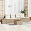 vidaXL Conjunto de sof&aacute;s de jard&iacute;n con coj&iacute;n 5 pcs Beige Polirat&aacute;n