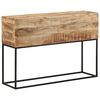 vidaXL Mesa consola madera maciza mango rugosa y hierro 110x30x75 cm