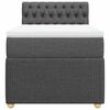 vidaXL Cama box spring con colch&oacute;n tela gris oscuro 100x200 cm