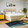 vidaXL Cama box spring con colch&oacute;n tela color crema 200x200 cm