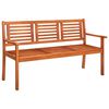 vidaXL Banco de jard&iacute;n 3 plazas madera maciza de eucalipto 150 cm