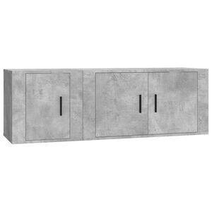 vidaXL Set de muebles de TV 2 pzas madera contrachapada gris hormig&oacute;n