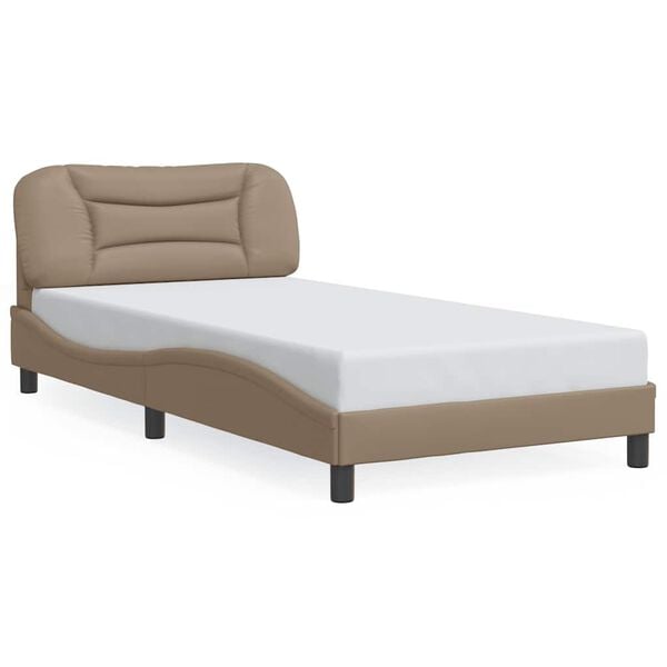 vidaXL Estructura de cama sin colch&oacute;n Hvar cuero sint&eacute;tico capuchino 100x200cm