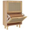 vidaXL Zapatero madera contrachapada marr&oacute;n rat&aacute;n natural 52x25x80 cm