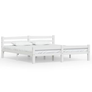 vidaXL Estructura de cama sin colch&oacute;n madera de pino blanco 180x200 cm