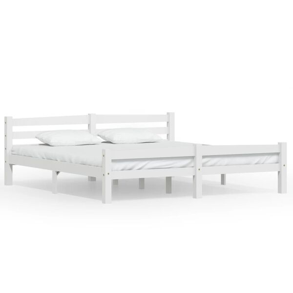 vidaXL Estructura de cama sin colch&oacute;n madera de pino blanco 180x200 cm