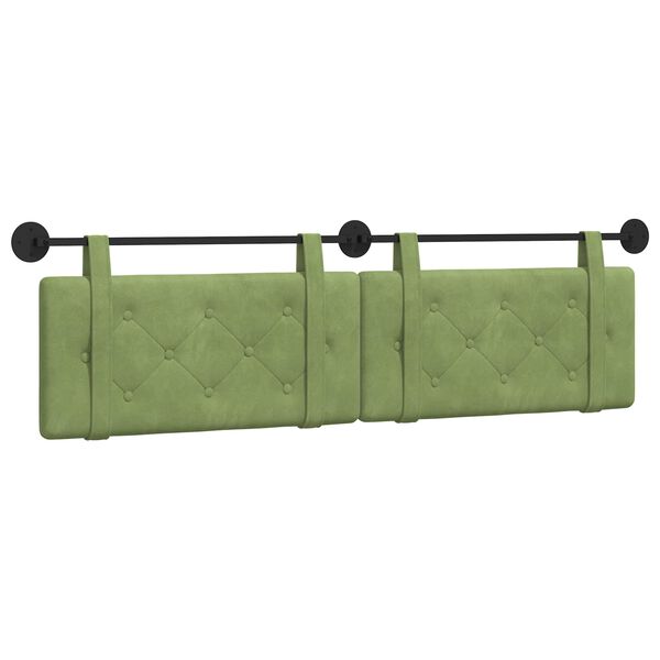vidaXL Cabecera Colgante Verde claro 190 x 55 x 5 cm Terciopelo