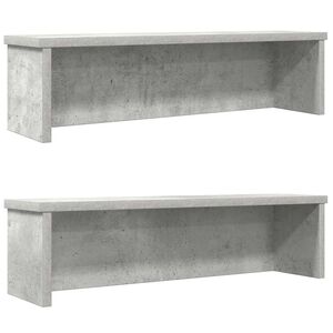 vidaXL Estantes de cocina apilables 2 uds gris hormig&oacute;n 50x15x16 cm