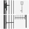 vidaXL Puerta de valla Boxtel de una puerta con punta de acero, 1x1,5 m, negro