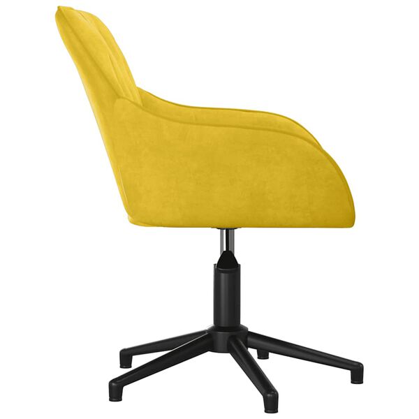 vidaXL Silla de oficina giratoria de terciopelo amarillo