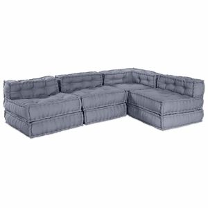 vidaXL Unidad de Sof&aacute; Modular Tela Gris 210 x 140 x 56 cm