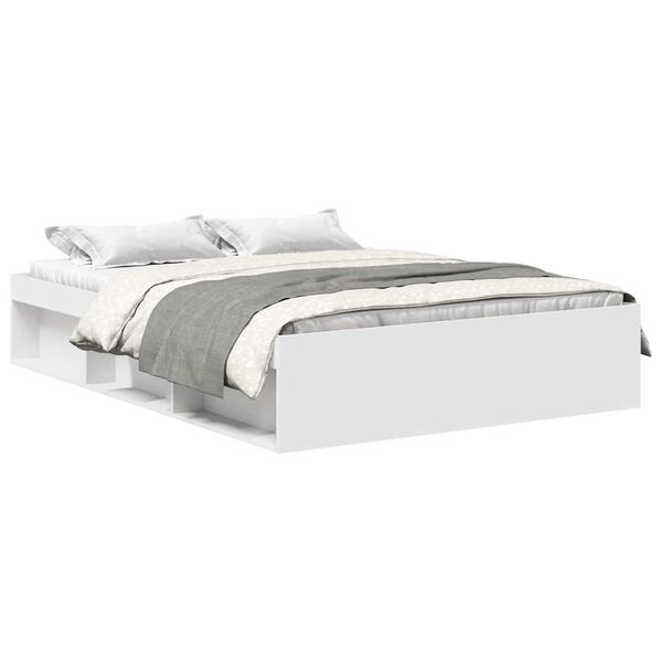 vidaXL Estructura de cama doble sin colch&oacute;n blanco 135x190 cm