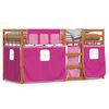 vidaXL Litera sin colch&oacute;n marr&oacute;n y rosa 90x190 cm madera maciza de pino
