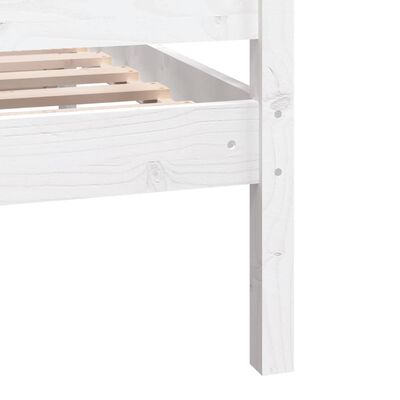 vidaXL Estructura de cama doble de madera maciza blanco 135x190 cm