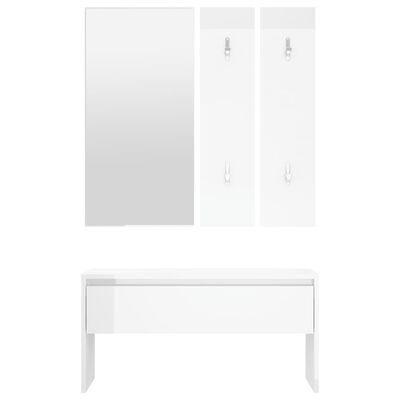 vidaXL Set de muebles de recibidor madera contrachapada blanco brillo