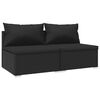 vidaXL Set de muebles de jard&iacute;n 2 pzas y cojines rat&aacute;n sint&eacute;tico negro