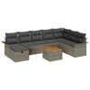 vidaXL Conjunto de sof&aacute;s de jard&iacute;n 9 uds. Gris rat&aacute;n sint&eacute;tico