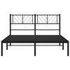 vidaXL Estructura cama sin colch&oacute;n con cabecero metal negro 120x190 cm