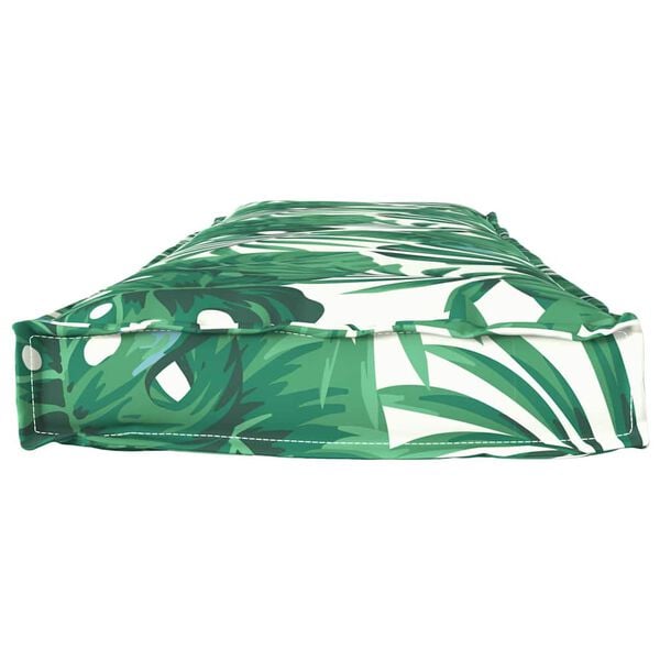 vidaXL Coj&iacute;n de pal&eacute; para banco Estampado de hojas 140 x 40 x 8 cm