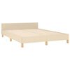 vidaXL Cama sin colch&oacute;n tela color crema 140x190 cm