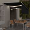 vidaXL Toldo retr&aacute;ctil manual con persiana y luz LED antracita 5x3 m