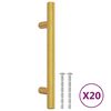 vidaXL Tiradores para armarios 20 uds acero inoxidable dorado 96 mm