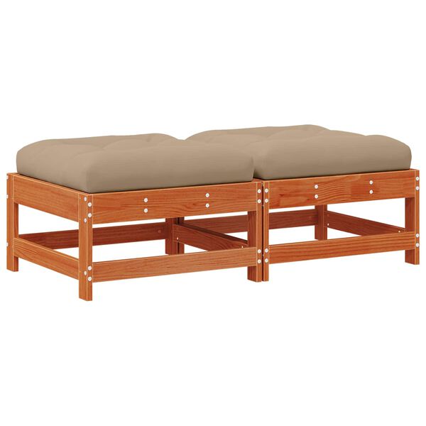 vidaXL Reposapi&eacute;s de Jard&iacute;n Pino macizo Marr&oacute;n Cera