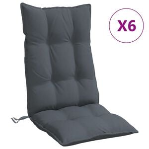 vidaXL Cojines de silla respaldo alto 6 uds tela Oxford gris antracita